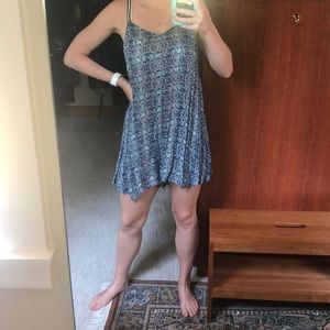 Blue floral summer romper dress